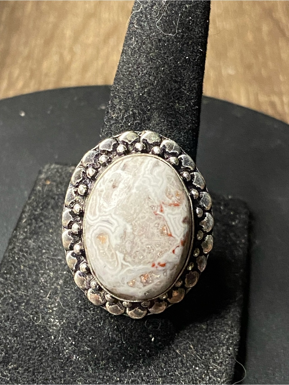 Crazy Lace Agate Statement Ring Size 7.25